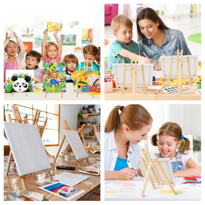 ESRICH 16 PCS 11.8" Wood Easels,Tabletop Easel for Painting,Painting Party, Displaying Canvases, Kids Student Table School Desktop, Portable Canvas Photo Picture Sign Holder - style: 11.8"-16P
