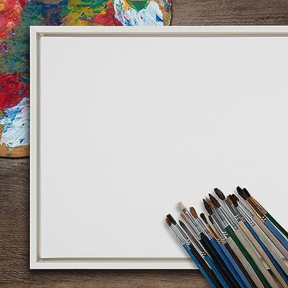 Kate and Laurel Sylvie Blank Framed Canvas Wall Art, 22x22 Gold, Modern Empty Canvas for Paint-Your-Own Art, Premium Already Framed - color: White, size: 22"L x 22"W