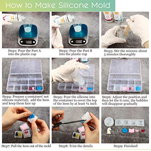 LET'S RESIN Silicone Mold Making Kit wit 15 Colors Resin Dye