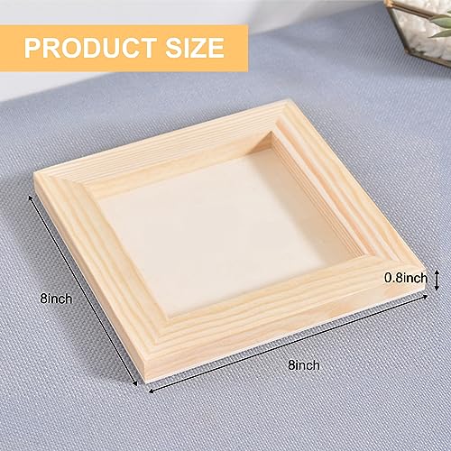 10 Pack Wood Board 8 x 8 inch Unfinished Wooden Canvas Board Square Wood Board Wooden Canvas Board Blank Wooden Canvas for Painting Painting Pouring Burning and DIY Craft Projects - size: 8inch