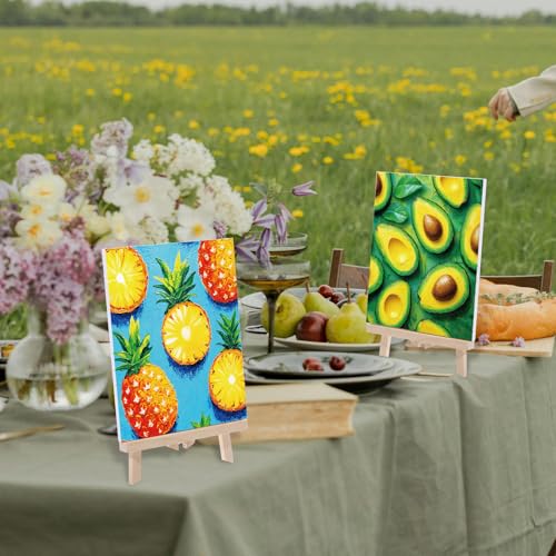 Engrowtic 12 Pcs 8 x 10'' Fruit Pre Drawn Canvas to Paint Pre Printed Sketched Canvas for Adult Ladies Paint Art Party Favor Board Set for Craft (Fruit Style) - style: Fruit Style
