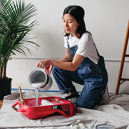 Handy Paint Tray, Deep-Well Design Holds Up to a Gallon of Paint or Stain, Sturdy Handles on Both Ends, Integrated Magnetic Brush Holder - size: Deep Well Tray