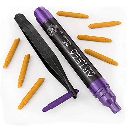 ARTEZA Liquid Chalk Markers, Set of 8, Metallic Colors, Erasable - color: Metallic