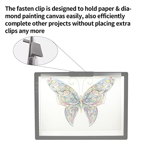 A4 Wireless LED Light Pad with Carry Bag, Innovative Stand and Top Clip, TOHETO Rechargeable Light Box Stepless Dimmable and 6 Levels Brightness Cordless Light Board for Tracing Weeding Vinyl (Grey)