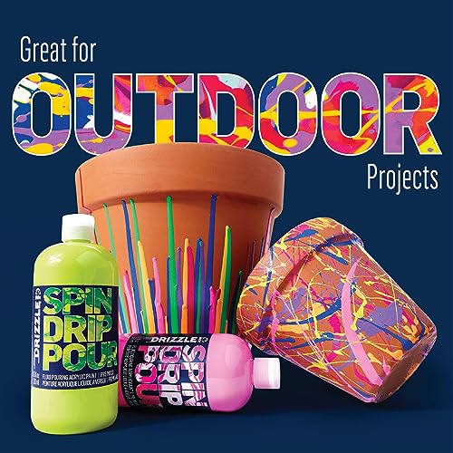 FolkArt Drizzle Disco Dust Glitter Pre-Mixed Fluid Acrylic Pouring Paint, 9 fl oz Premium Paint Perfect for Indoor & Outdoor Arts and Crafts Projects, 61839