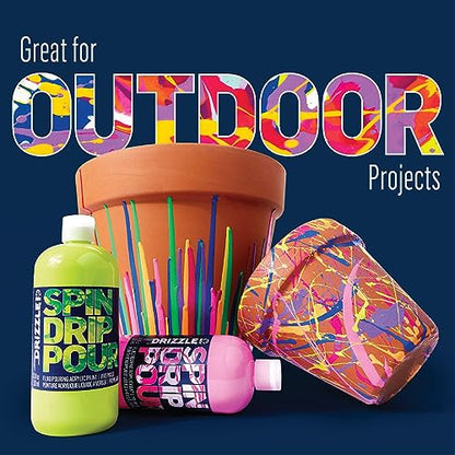 FolkArt Drizzle Disco Dust Glitter Pre-Mixed Fluid Acrylic Pouring Paint, 9 fl oz Premium Paint Perfect for Indoor & Outdoor Arts and Crafts Projects, 61839