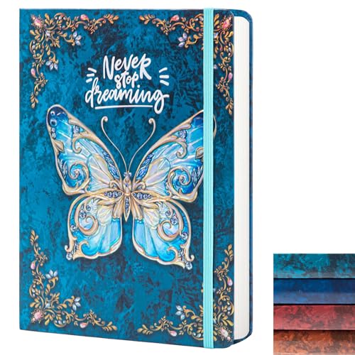 B5 Hardcover Journal for Women & Men -Butterfly Aesthetic Lined Notebook | 192 Pages Thick 80gsm Paper Writing Journal for Office, School, Travel Notes & Gift-9" x 6.9 - color: Sky Blue
