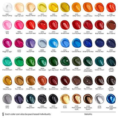 Arteza Acrylic Paint Set and Canvas Boards Bundle for Artist, Painting Art Supplies for Artist, Hobby Painters & Beginners