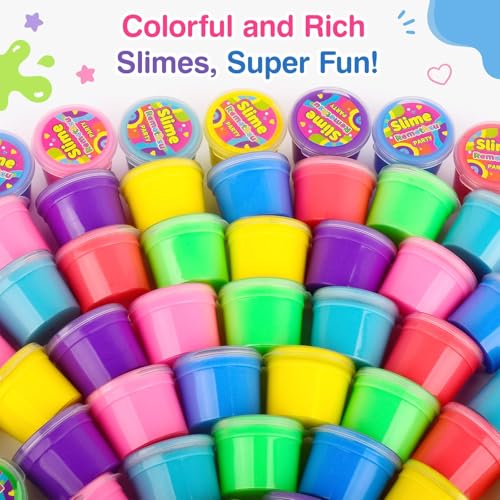 80 Pack Cloud Slime Kit for Boys Girls Ages 8-12, Bulk Birthday Gifts for Kids, Slime Set Party Favors Goodie Bag Stuffers, 4 5 6 7 8 9 10 Year Old Girl Cute Stuff, Soft Stress Relief Putty Toy - style: 80 Pcs Cloud Slime