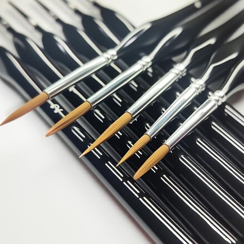 11PCs Miniature Detail Paint Brushes Set with Triangular Handles, Made Nylon bristles. Ideal for DIY Projects Including Watercolor, face Painting, Acrylic, Oils, Paint by Numbers, 40K(Black)