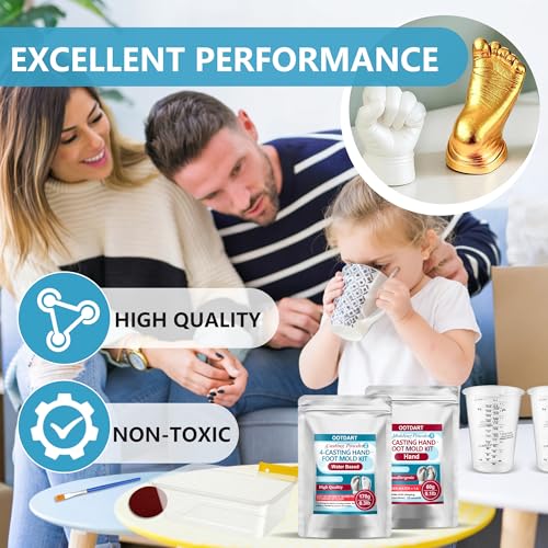 4-Pack DIY Hand Foot Casting Kit- Non-Toxic, Fast Setting, Anniversaries, Birthdays, Family Activities, Couples