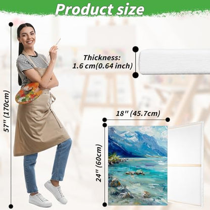 10 Pack Stretched Blank Canvases for Painting 18x24 100% Cotton Large Canvas Boards for Painting Bulk, White Painting Canvas for Oil, Acrylic Paint & Other Painting Media - style: 18x24In-10 Pack
