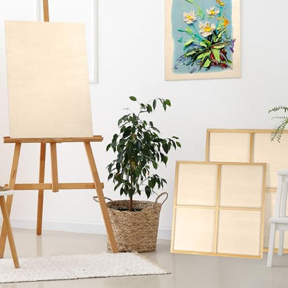 Aodaer 4 Pack Wood Panels 30 x 40 Inch Wooden Panels Canvas Unfinished Craft Wood Boards Panel for Art Crafts Acrylic and Oil Painting Pouring DIY Projects - size: 30 x 40 Inch