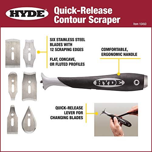 Hyde Contour Scraper with 6 Changeable Blades , multicolor - 10450 | Restores molding, trim, furniture details and profiles without damaging delicate shapes and contours. 10450 - style: Contour Scraper