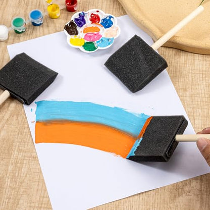 6 Pcs Foam Paint Brushes, 3 Inch Sponge Brushes | for Painting Varnishes, Staining, DIY Craft Projects, Finishing