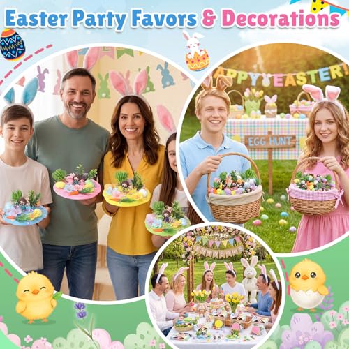 Tinlade 273 Pcs/24 Set Air Dry Clay Spring Crafts with Colorful Modeling Clay Resin Figurines Foam Eggs Flowers Grass Card Bag for Christian Party Favors Stuffers Goodie Bag Filler(Jesus) - style: Jesus