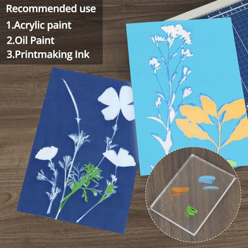 QWORK Monoprinting Print Plate, 5" X 7" Gel Plate, Art Plate, Reusable Gel Printing Plate, Printmaking Supplies