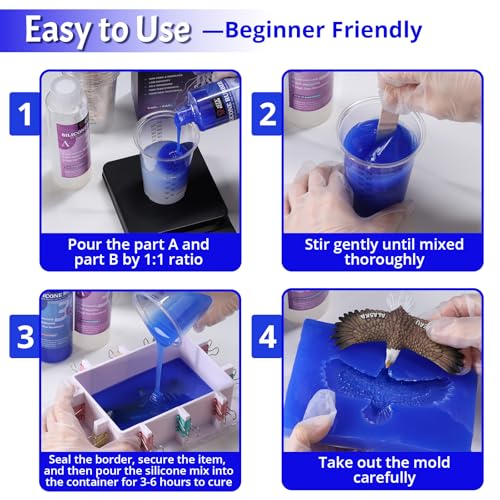LET'S RESIN Silicone Mold Making Kit, 30A Liquid Silicone Rubber for Mold Making, 36oz Super Elastic Molding Silicone-Ideal for 3D Molds, Resin Molds, Silicone Molds, Perfect Replica - size: Middle-36oz