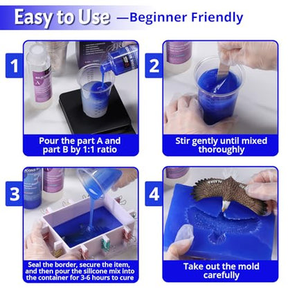 LET'S RESIN Silicone Mold Making Kit, 30A Liquid Silicone Rubber for Mold Making, 36oz Super Elastic Molding Silicone-Ideal for 3D Molds, Resin Molds, Silicone Molds, Perfect Replica - size: Middle-36oz