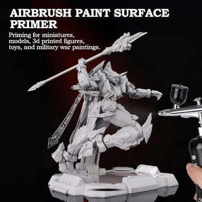 Nicpro Grey Surface Primer Airbrush Paint (8.4oz, 250 ml), Matte Finish, Ready To Spray Air Brush Water-Based Acrylic Primer for Beginners & Artists Priming Plastic Models, Miniatures, Figures, Craft - color: Grey, size: 8.45 Fl Oz (Pack of 1)