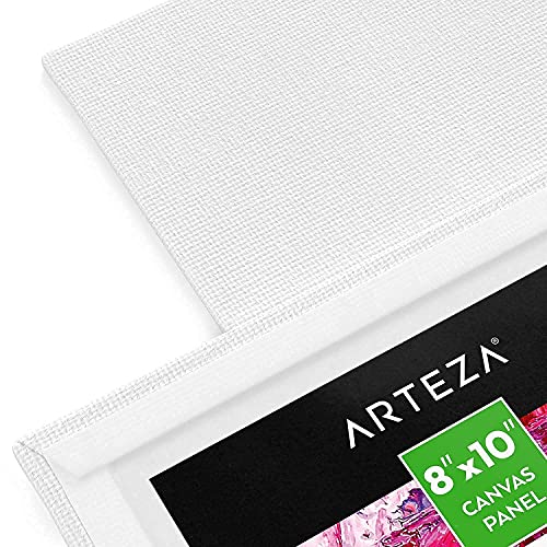Arteza Acrylic Paint Set and Canvas Boards Bundle for Artist, Painting Art Supplies for Artist, Hobby Painters & Beginners