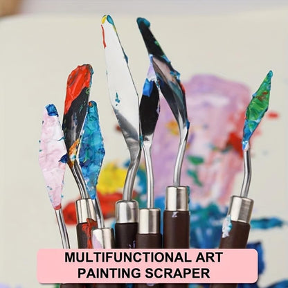 7-Piece Palette Knife Set: Stainless Steel Painting & Scraping Tools for Oil & Acrylics, Art & Canvas Work | Artist Supplies (Yellow) - color: Yellow