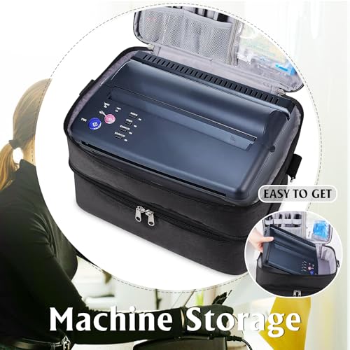 Tattoo Carrying Case Tattoo Supplies Organizer Tattoo Kit Case for Tattoo Equipment Portable Tattoo Supplies Travel Storage Bag for Tattoo Stencil Printer, Tattoo Ink, Tattoo Equipment, Bag Only