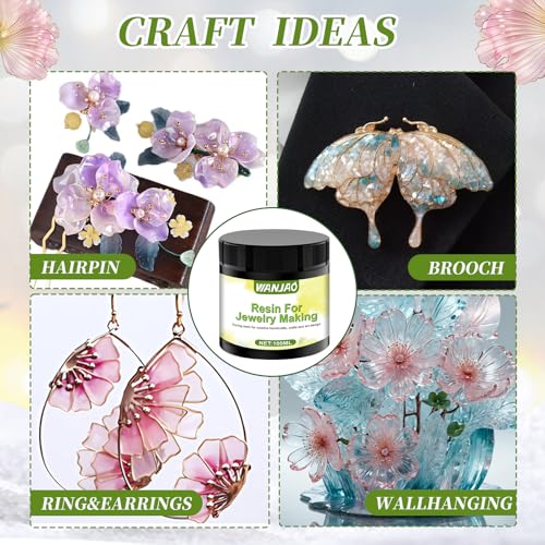 Dip Resin for Wire Flowers, Dip Resin Crystal Clear with Pliers and Wire Fast Curing Highly Transparent Crystal Clear Gloss Finish for DIY Art Jewelry Creative Modeling, 100ML