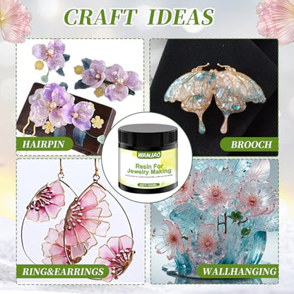 Dip Resin for Wire Flowers, Dip Resin Crystal Clear with Pliers and Wire Fast Curing Highly Transparent Crystal Clear Gloss Finish for DIY Art Jewelry Creative Modeling, 100ML