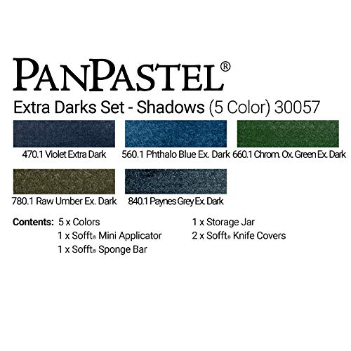 PanPastel Artist Pastels by GOLDEN, Shadows Set, 5 Color, Professional Artist Pastels, Unique Pan Format (cake-like) - style: Multicolor