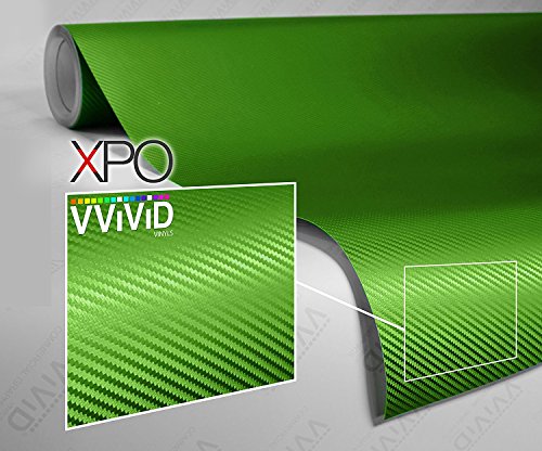 VViViD Craft 3D Carbon Fibre Textured Vinyl Sheet 1ft x 5ft for Silhouette, Cricut and Cameo Machines Including 12" x 12" Sheet of Transfer Paper (Dark Green) - color: Dark Green