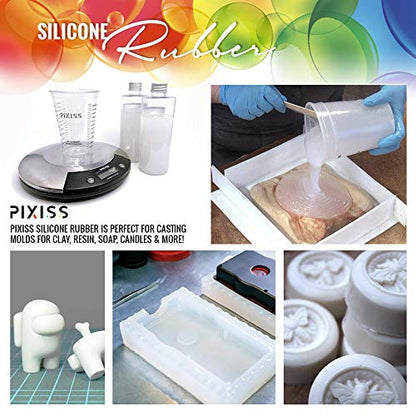 Gallon Silicone Mold Making Kit Liquid Silicone Rubber Bubble Free Translucent Clear Mold Making Silicone, Disposable Epoxy Resin Mixing Cups Clear Plastic 10-Ounce 50-Pack