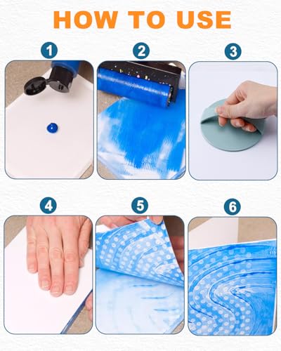 UCEC 32 Pack Gel Plate Printing Kit, Reusable 8 x 10 Gel Printing Plate with 4 Inch Brayer Roller & Baren, Plant Stencils and A4 Printmaking Paper – Mixed Media Art Kit for Card Making, Scrapbooking - color: Clear-Gel Printing Kit 8×10 Full Set