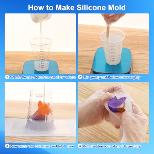 CHANGTIKEJI Silicone Mold Making Kit, 148oz 10A Elastic Liquid Silica Gel for Casting Resin molds and Candle & Soap Mold,Fast Cure Translucent Platinum Silicone Rubber - size: 148 OZ
