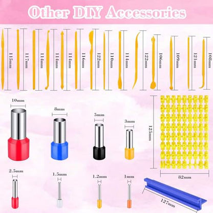 Fesorsi 800 Pcs Clay Earring Making Kit, 67 Polymer Clay Molds Stainless Steel, Polymer Clay Tools with 8 Circle Cutters, 1 Clay Letter Stamps and 710 Pcs Earring Accessories for DIY Jewelry - color: Steel 67 Shapes