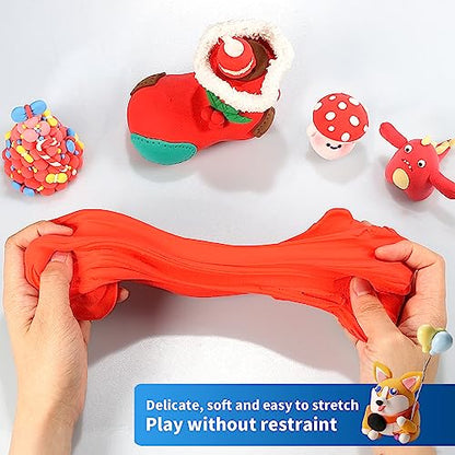 ifergoo Red Air Dry Clay, DIY Creative Modeling Clay for Kids, Super Light Magic Foam Clay for Kids Age 3-12, Soft, No-Sticky & Non-Toxic, Molding Clay for School Art & Craft Project(Red 100g/3.5oz) - color: Red/100g
