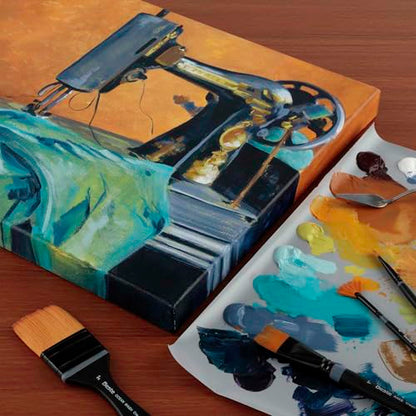 The Edge Eco-Friendly Recycled Cotton Stretched Canvas for Painting - 18x24 Box of 3 - Medium-Textured, Triple Acrylic Primed All Media Painting Canvas, 320gsm, 1-1/2 in. Deep Pine Stretchers - size: 18"x24"