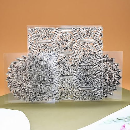 Premium Silicone Texture Stamp Sheets for Polymer Clay Jewelry and Clay Earrings - Set of 3 Floral and Unique Patterns - Easy to Use and Clean (Group 4) - color: Group 4
