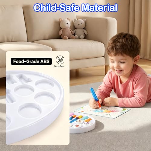 Mess Free Painting Set for Toddlers, Multi-Functional Art Station with Replaceable Brush Heads Magic Pen & Stamps, Sensory Toddler Arts and Crafts Gifts for 3-9 Year Old Girls Boys, Classroom & Group