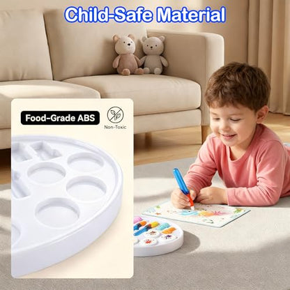 Mess Free Painting Set for Toddlers, Multi-Functional Art Station with Replaceable Brush Heads Magic Pen & Stamps, Sensory Toddler Arts and Crafts Gifts for 3-9 Year Old Girls Boys, Classroom & Group