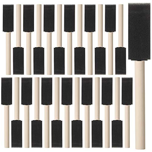 Bates- Foam Paint Brushes, 1 Inch, 26 Pack, Sponge Paint Brushes for Painting for Staining, Varnishes, and DIY Craft Projects - color: Black, size: 1 inch, 26 Pack