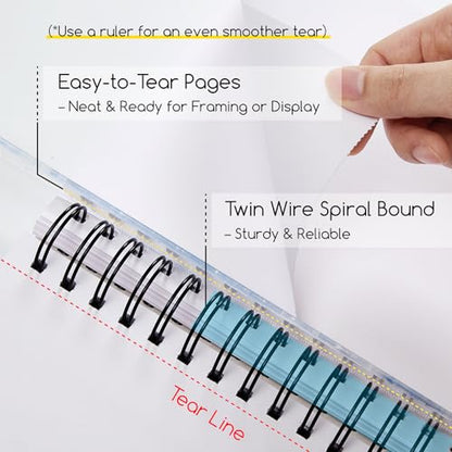 MEEDEN Mixed Media Paper Pad: 8" x 10" 112lb/165gsm Spiral Bound Mixed Media Sketchbook with DIY Cover - 60 Sheets Art Drawing Paper Sketch Pad for Artist Adults Painting Writing Sketching - size: 8" x 10"