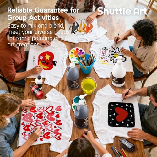 Shuttle Art Black Fabric Paint, 33.8 oz(1000 ml) Large Bottle with Pump, Permanent Fabric Paint for Furniture, Sofa, Cushions, Clothes, Soft Non-Toxic Textile Paint for Color Changing, Renewal & Art Creations - color: Black