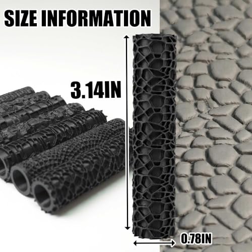 Texture Roller Set – 7-Pattern 3D-Printed Miniature Terrain Rollers for Clay & Modeling – Ideal for D&D, Tabletop, Polymer Clay Crafts (Interesting 7 Patterns) - color: Interesting 7 patterns