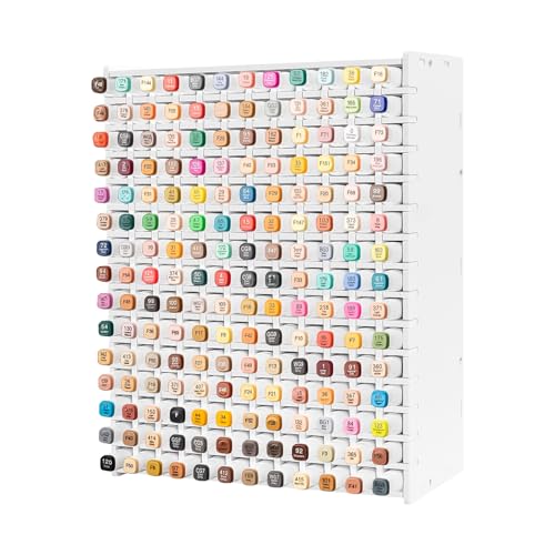 Tefola Art Marker Storage Rack, 180 Slots, PVC Board Organizer