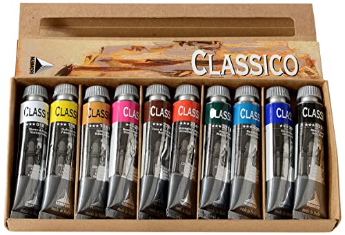 Maimeri Classico Fine Art Oil Paint Set, 10 x 20ml Assorted Colours, Ideal for Professional Artists