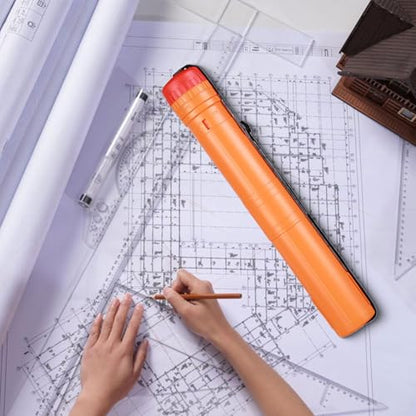 Expandable Poster Tube, Expandable from 17" to 29" Drawing Tube, Art Painting Tube for Sketches, Orange