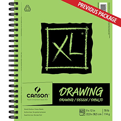 Canson XL Series Drawing Pad, Side Wire Bound, 9x12 inches, 60 Sheets - Artist Paper for Students, Marker, Pen, Ink, Pencil