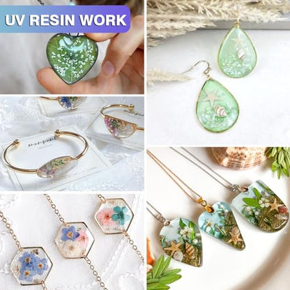 Crystal Clear Hard UV Resin Upgraded Formula Ultraviolet Fast Curing for Jewelry Making Craft Decoration, Hard Transparent Glue Solar Cure Sunlight Activated Resin Casting & Coating（300g） - size: 300g