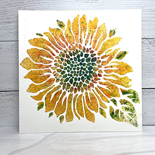 The Crafter’s Workshop - Reusable Floral Stencil for Painting and Crafts – Whimsical and Joyful Blooms for Creative Projects – 2 Pk, 6" x 6" – Joyful Sunflower/Sunflower Meadow - style: Joyful Sunflower / Sunflower Meadow